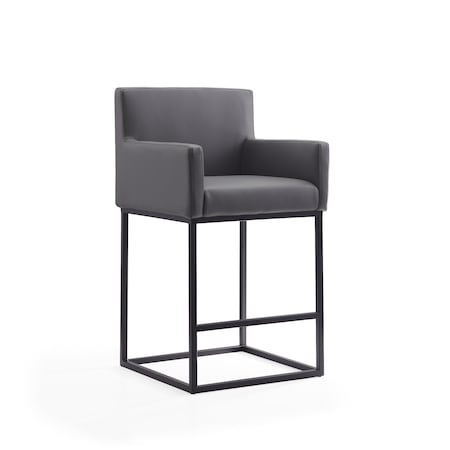 Manhattan Comfort Ambassador Counter Stool in Grey and Black CS010-GY